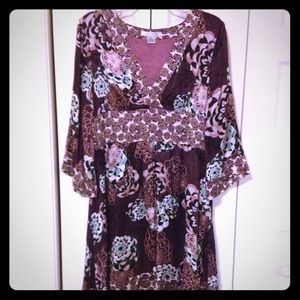 100% Silk Kimono  Sleeve Dress