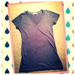 Dark Gray V neck Top