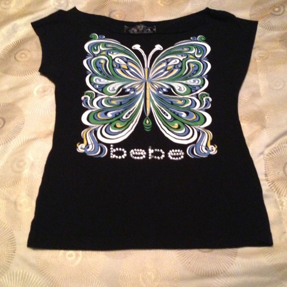 Bebe butterfly bling top