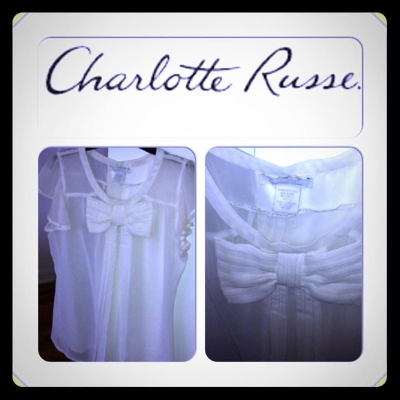 Sexy white sheer Charlotte Russe top
