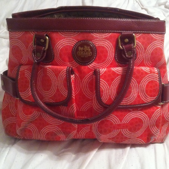 Red coach purse