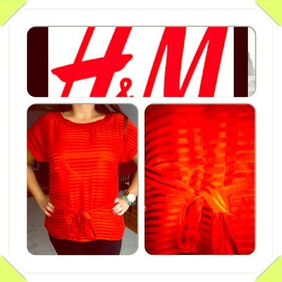 *****reduced****👘Chic orange H&M top👘