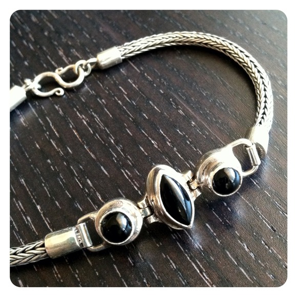 Sterling Silver & Onyx Bracelet