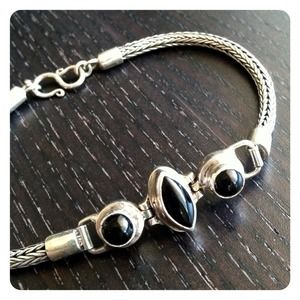Sterling Silver & Onyx Bracelet