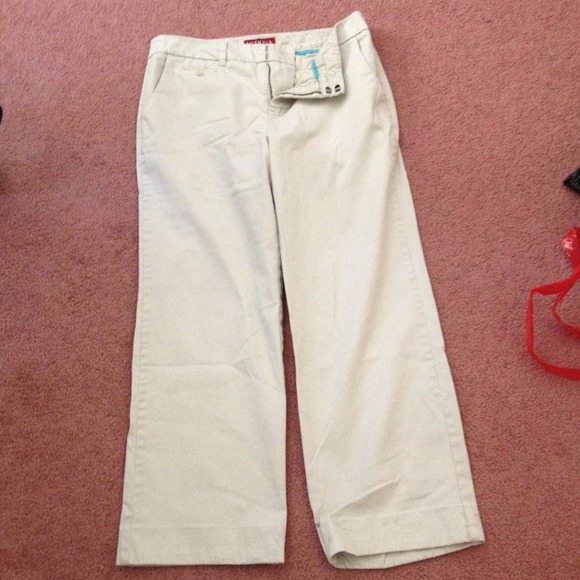 Hemmed Beige Pants