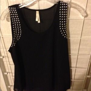 Black sheer top, see through