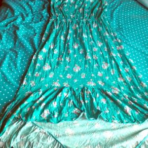 Teal hi low dress