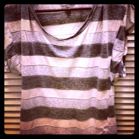 Perfect Summer Gray Striped Shirt from Bebe