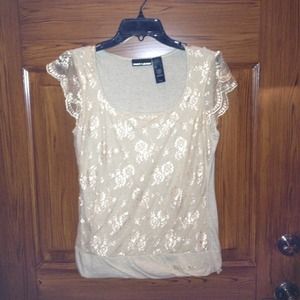 DKNY JEANS "lace over" summer top