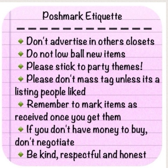 Poshmark Etiquette