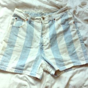 Striped high waisted shorts