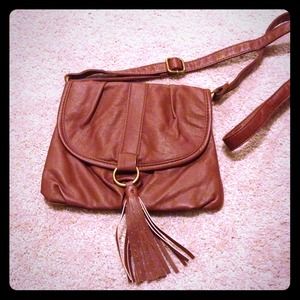 Brown Faux Leather Crossbody