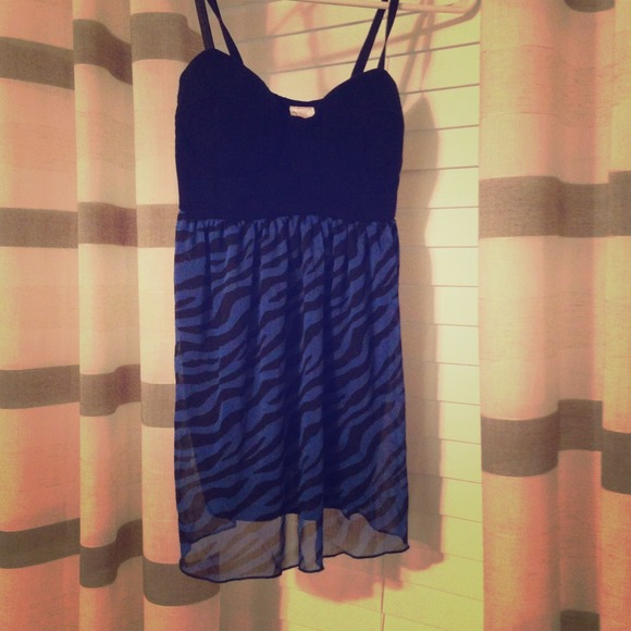 Blue zebra tank top