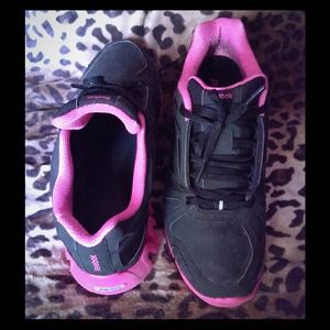 Black and pink Reeboks