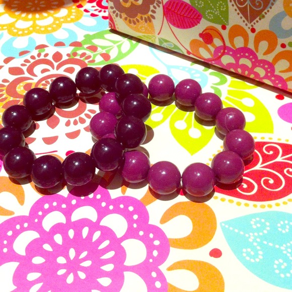Purple bobble bracelets