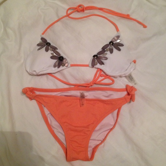 Victorias Secret Creamsicle Shell Bikini VS XS