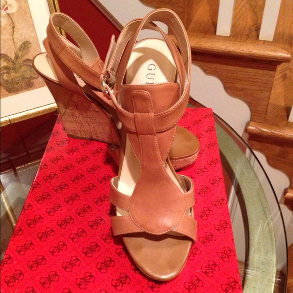 Guess Shoes - SALE! GUESS Leather Wedge Sandals in New Condition