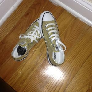 Gold girly glittered converse