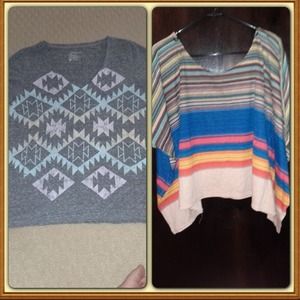 BUNDLE: Striped Shirt & Gray Tribal Shirt