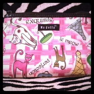 USED Cat/ Paris Design Travel Makeup Bag