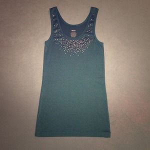 Grey green studded tank top