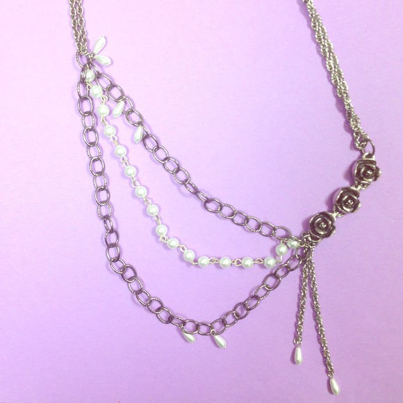 Asymmetrical silver pearl necklace from Nordstrom