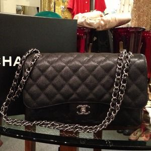SOLD Chanel Classic Double Flap Jumbo Caviar Bag