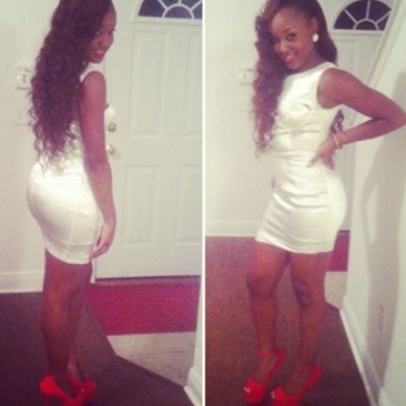 Satin off white dress