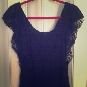Black lace mini dress
