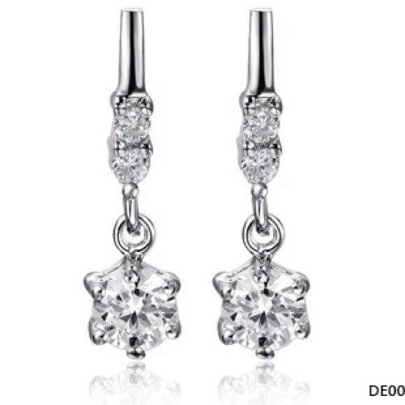 Semi dangle sterling silver earrings