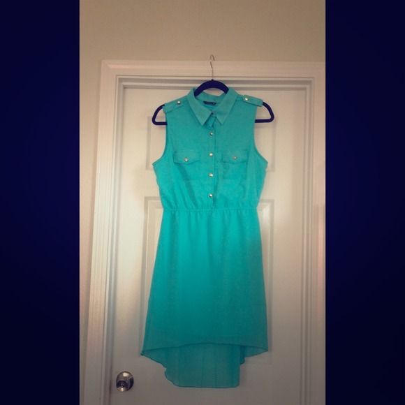 🚫SOLD IN BUNDLE🚫collared mint hi lo dress