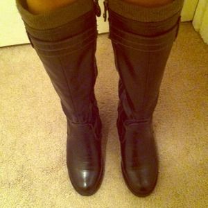 Knee high wedge boots