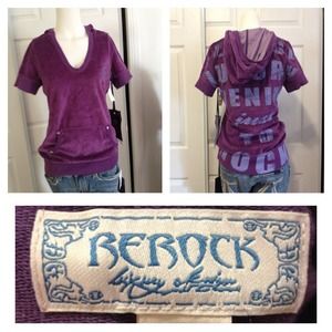🌺ReRock Velour Hooded Sweatshirt Size Med🌺