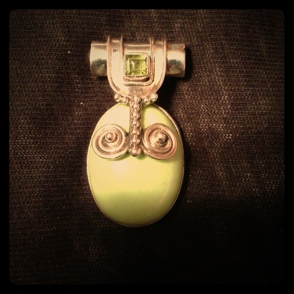 Sterling silver Indonesian semi precious pendant