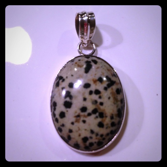 Dalmatian Jasper sterling silver 925 pendant