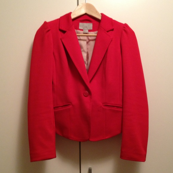 H&M knit blazer in red