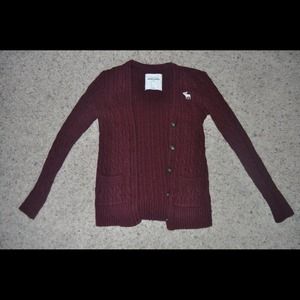 Abercrombie Kids Burgundy Cardigan