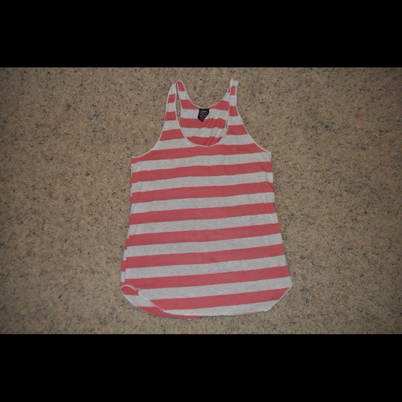 Pink/white striped tank