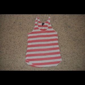 Pink/white striped tank