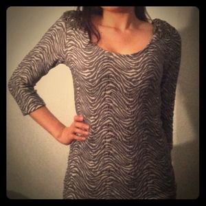 **sold** grey and white animal print dress