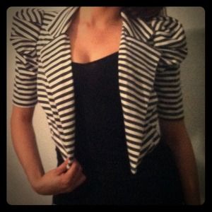 black and white striped blazer