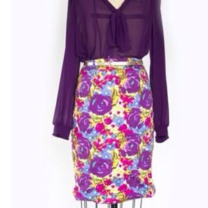 Floral pencil skirt