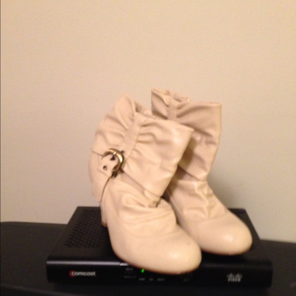 Cream boots