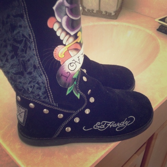 Ed hardy fur boots