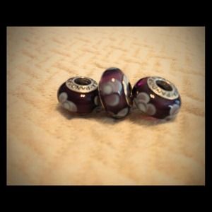 (2) Pandora Murano Glass Charms/ Beads