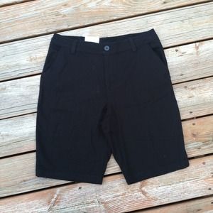 Black denim shorts
