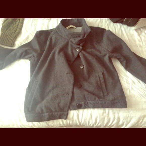 Gray lightweight peacoat