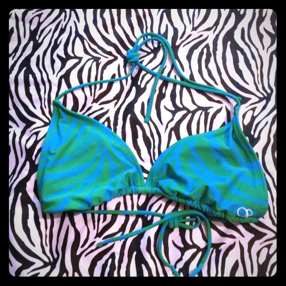 OP Zebra Print Bathing Suit Top