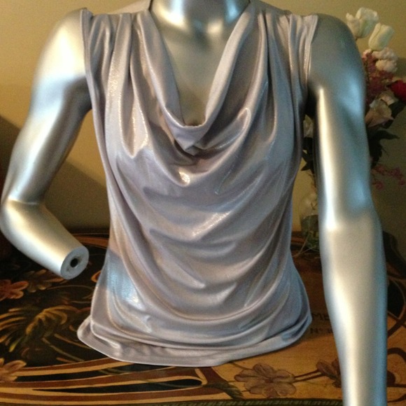Silver dress tank top by Jennie & Marlis Size L