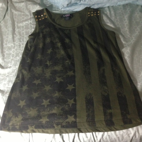 American flag green top